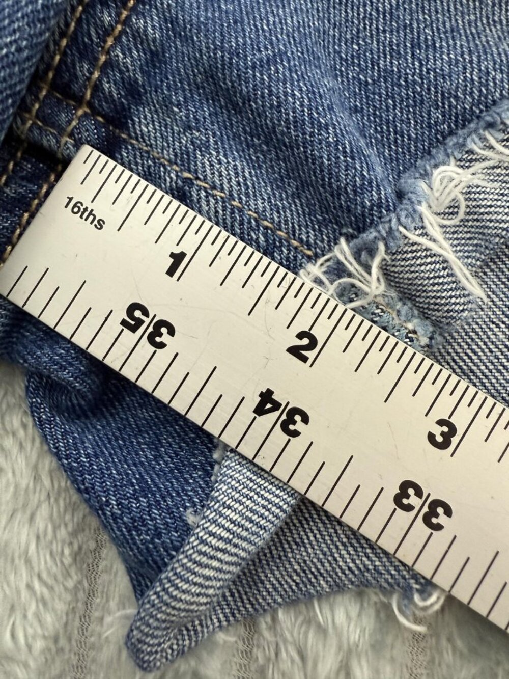 Hollister High Rise Short-Short Stretch Denim Jean Shorts Juniors 5 Blue Cutoff - Picture 6 of 11